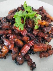 A chinese inspired recipe using leftover pork belly. The cilantro is used for garnish purpose.