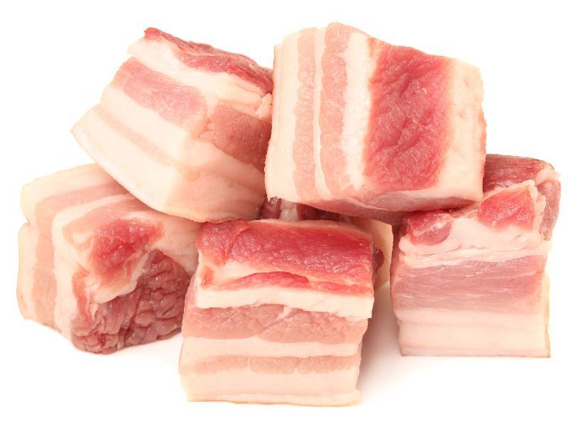 pork belly cube raw