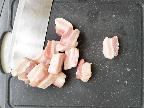 Pork sliced into thin slices.